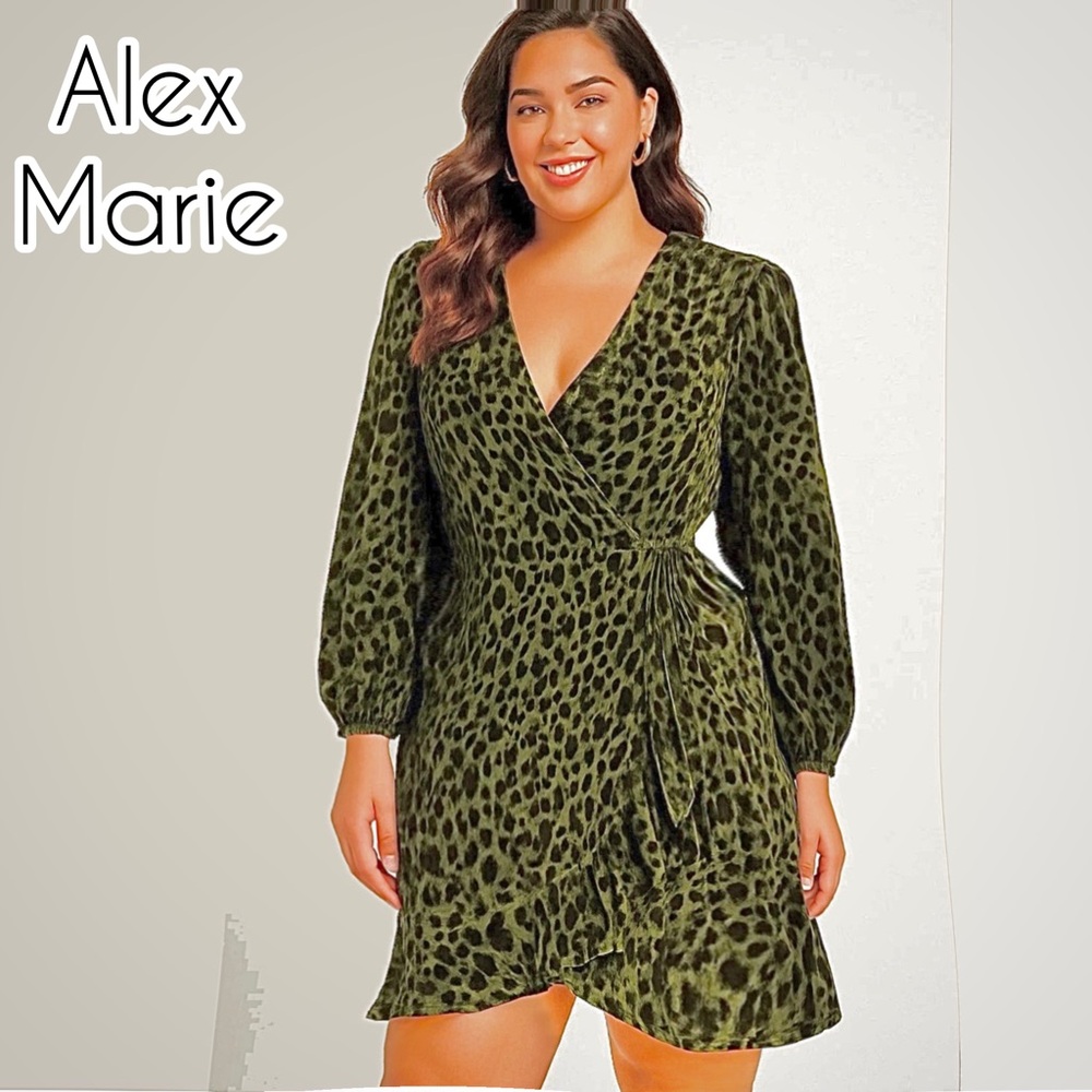 Leopard Print Dress Olive New Alex Marie